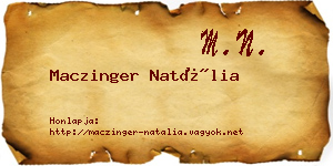 Maczinger Natália névjegykártya